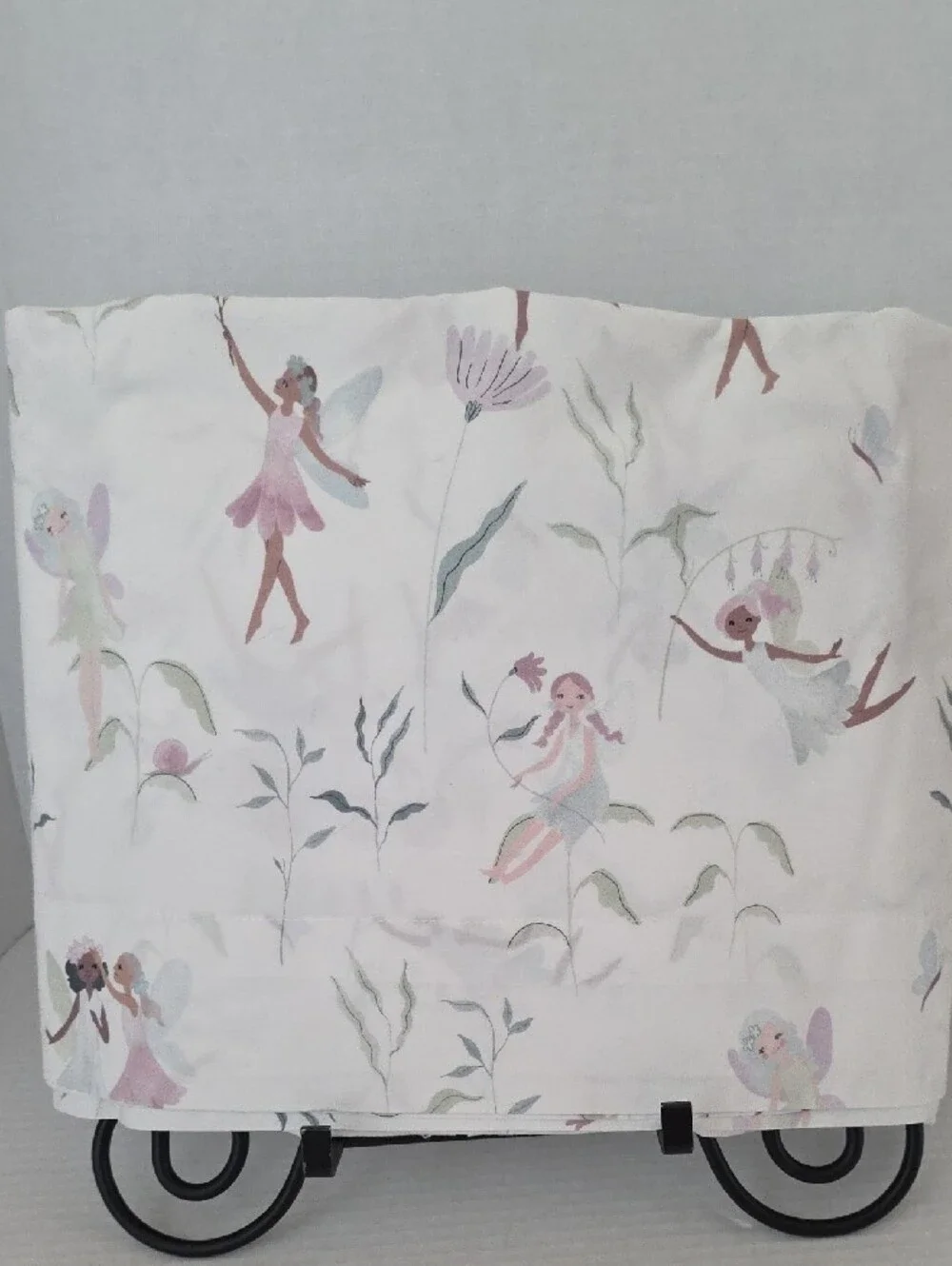 Pottery Barn Kids Talia Fairy Garden Pink, Lavender Organic Cotton Twin Flat